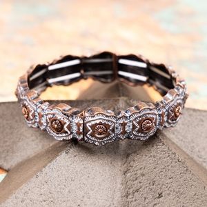 SHOSHONE WHITE PATINA COPPERTONE STRETCH BRACELET